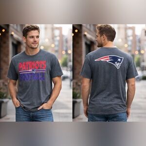Majestic New England Patriots Football T-Shirt Men’s 2XL Gray NFL Fan Tee